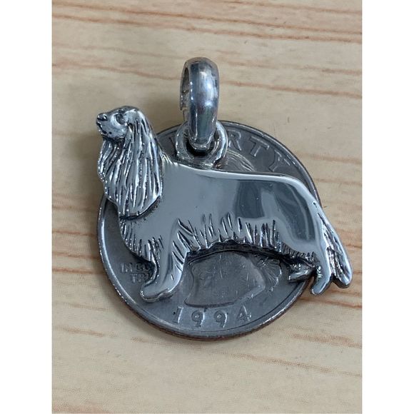 .925 Cavalier King Charles Sterling Silver Jewelry Charm - Picture 2 of 4